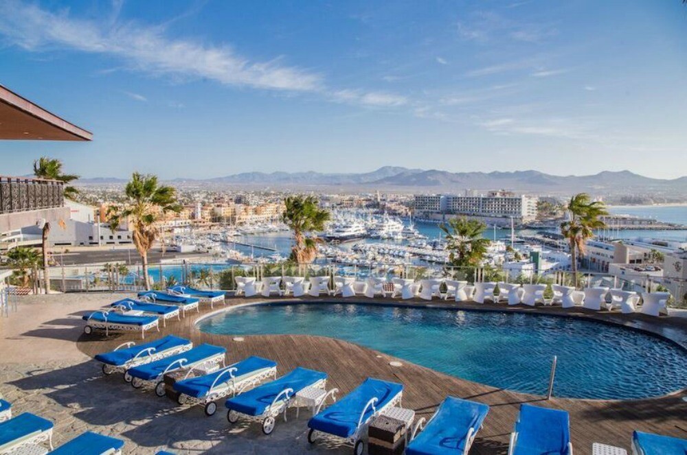 Cabo San Lucas resort pool city view