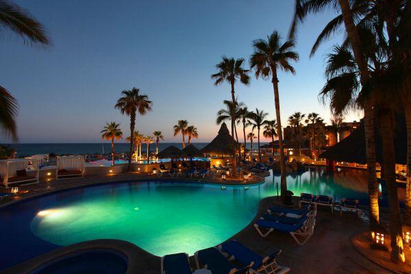Cabo San Lucas resort pool sunset