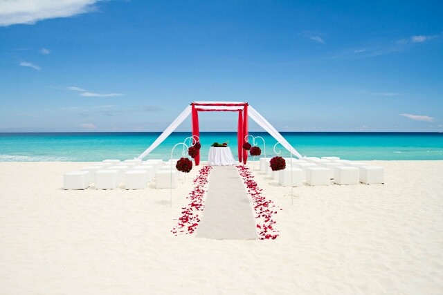 Amazing wedding setup on the beach
