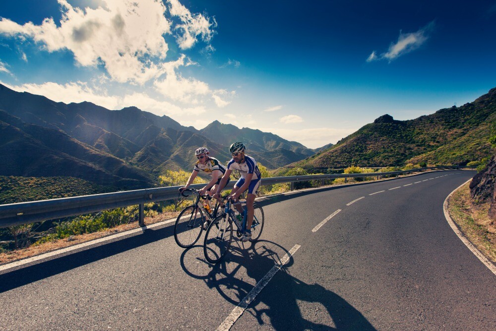 Cycling route in Tenerife Canary Islands