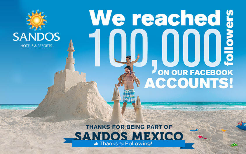 Sandos Mexico all inclusive resort Facebook followers