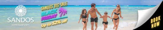 Black Friday All Inclusive Vacation Deals 2023 banner with a family
